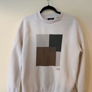 Jack & Jones Cream Colorblock Crewneck Sweater